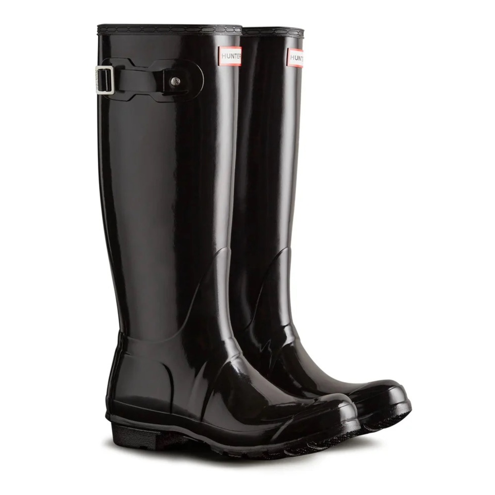 HUNTER Black Glossy Rain Boots